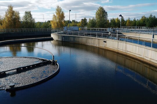 Sewage water treatment process at clarifier basin
