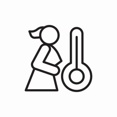 pregnant woman fever icon vector sign