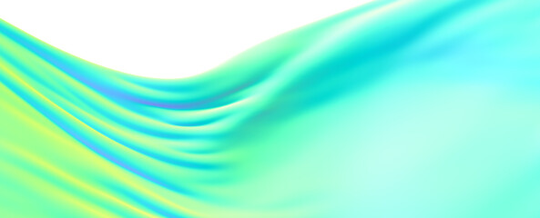 Fototapeta premium Abstract Green Blue Flowing Fabric