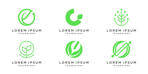 Set global nature logo design