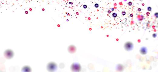 Plakat Abstract background with colorful nodes and connections. Perfect for technology, network, or connection concepts.