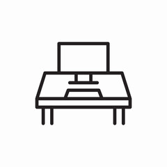 office desk workspace icon vector sign
