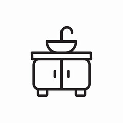 bathroom sink cabinet icon vector sign