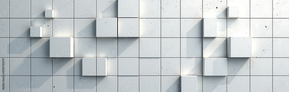 Poster geometric shapes like rectangles squares form mosaic background light dark grey tones inspired concr