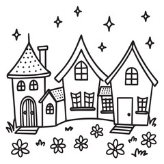 Fototapeta premium vector illustration of old town