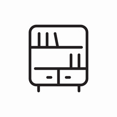 bookshelf furniture icon vector sign