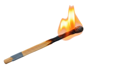 Isolated Burning Matchstick