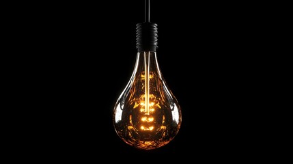 Close-up of a bright glowing light bulb against a dark background showcasing modern design and energy efficiency