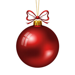 Shiny Red Christmas Ornament: A classic holiday decoration with a bow