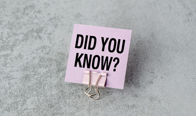 Close-up of text hanging on clothesline against wall Did You Know question