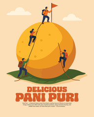 testy delicious pani puri illustration social media post