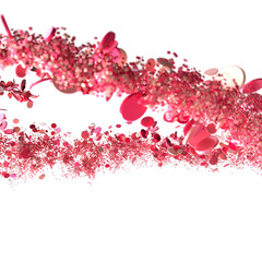 A field of pink glitter in motion