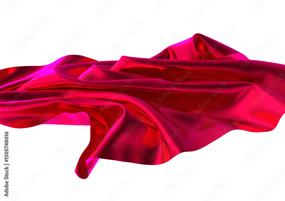 Aufkleber fuchsia fabric billows and swirls in a dramatic display