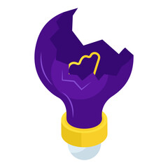 Perfect design icon of broken idea