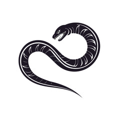 Obraz premium Stylized black snake design graphic illustration