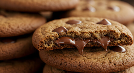 Fototapeta premium Irresistibly Delicious Chocolate Chip Cookies A Baking Delight
