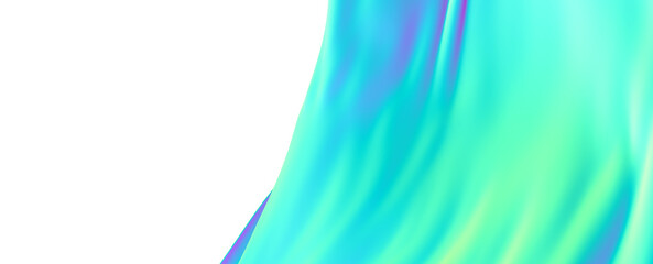 Obraz premium Abstract Teal and Green Flowing Fabric