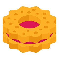 An editable design icon of biscuit