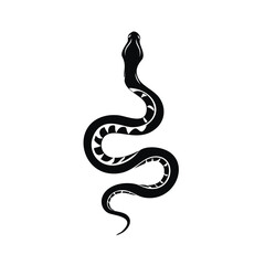 Elegant black snake silhouette coiled design