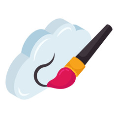 Conceptual isometric design icon of cloud art