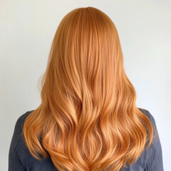 Fototapeta premium Smooth wavy locks with mesmerizing shine, light bouncing off vibrant red hair, creating stunning visual effect