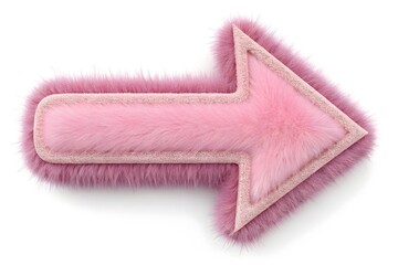 A Pink Furry Arrow Pointing Right Design Element For Websites