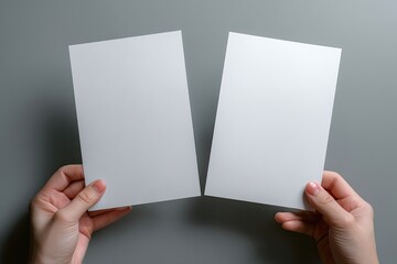 Blank flyers held in hands