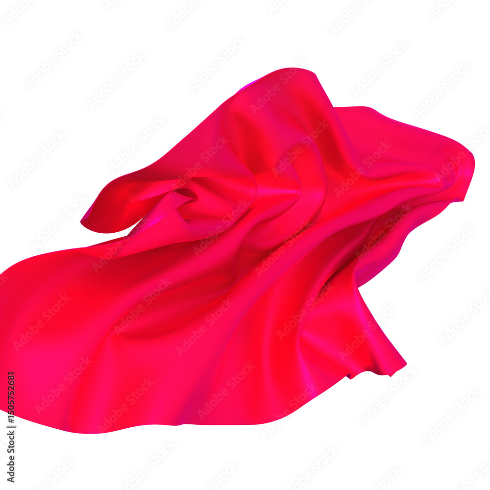 Aufkleber fuchsia fabric billows and swirls in a dramatic display