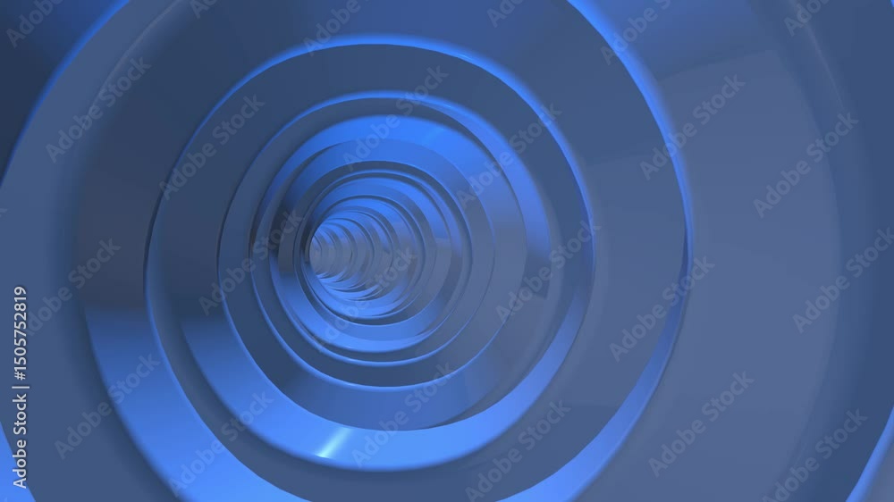 Poster 3d circle tunnel loop animation, motion element for creative project