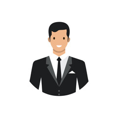 Smiling businessman in suit professional avatar icon