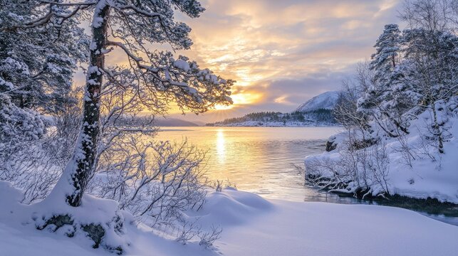 Arctic Norway landscape snowy, muted colors, cinematic contour lighting, low contrast ProLog