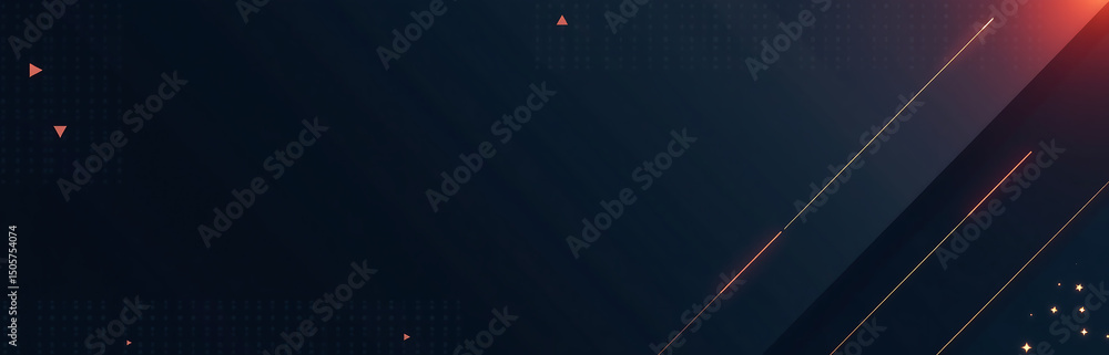 Poster modern business presentation template features dark geometric gradient design minimal lines triangles clean tech