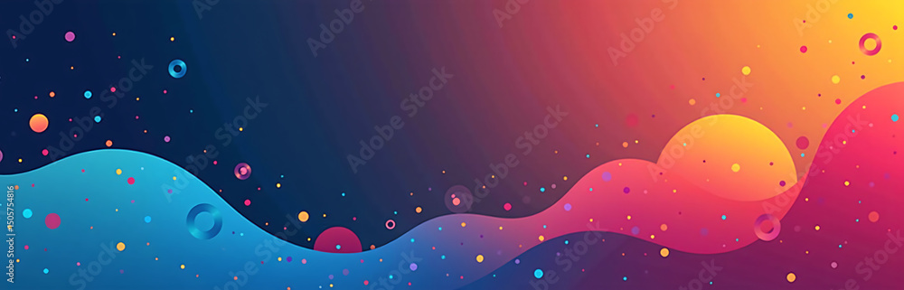 Aufkleber modern website headers feature wide banner multicolor background geometric patterns plenty space design