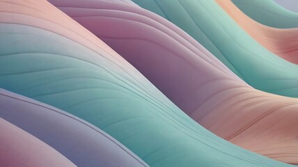 Pastel Abstract Wave Background with Smooth Curves and Gradient Colors Ai