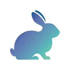 Serene gradient rabbit silhouette easter spring design