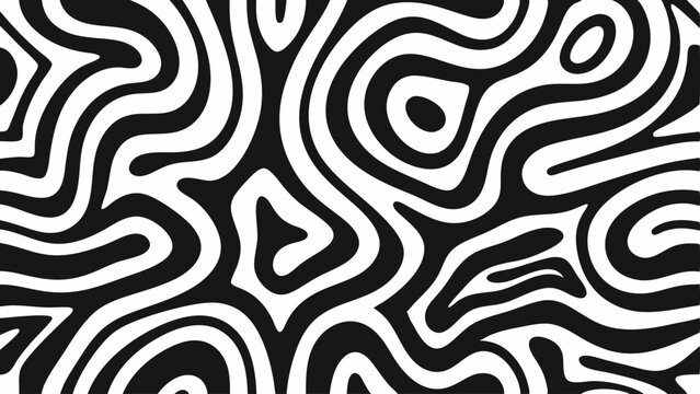 Abstract black and white pattern featuring irregular curved lines and shapes creating a dynamic design |eps vectors