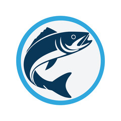 Leaping fish logo design aquatic animal icon