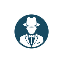 Stylish gentleman icon profile avatar design