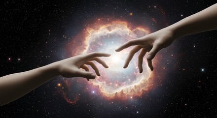 Reaching for the cosmos a celestial embrace boundless wonder infinite possibilities