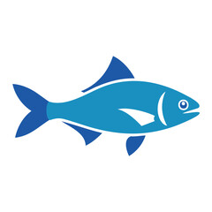 Fototapeta premium Blue fish icon aquatic animal seafood design