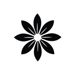 Simple black flower design floral icon graphic