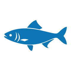 Blue fish icon simple seafood design graphic