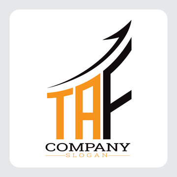 TAF Company Logo Design Growth vector, TAF Upward Arrow Business Success Logo vector, TAF Corporate Branding Logo , TAF logo design, TAF simple and modern logo, TAF business finance logo design, etc.