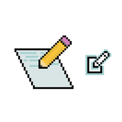WRITE PAPER ICON PIXEL ART