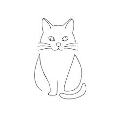 Simple line drawing of a sitting cat