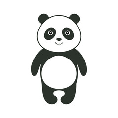 Adorable cartoon panda bear simple design illustration