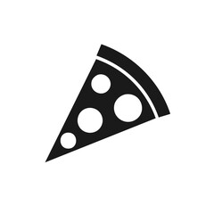 Simple black and white pizza slice icon
