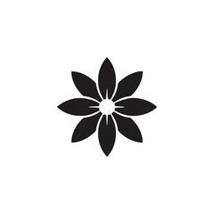 Elegant black flower design simple floral icon