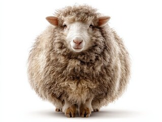 Fluffy sheep against a white background.