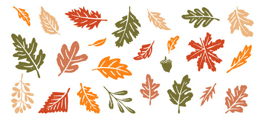 Doodle Autumn Leaves Clip Art for, fall maple leaf, dry leaf, autumn trees, falling leaves background, flower vector, autumn leaves icon, or leaf logo in svg vector  © kawacreative